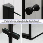 EMMA - Cabine de duche com portas articuladas, vidro 6 mm e perfil preto mate