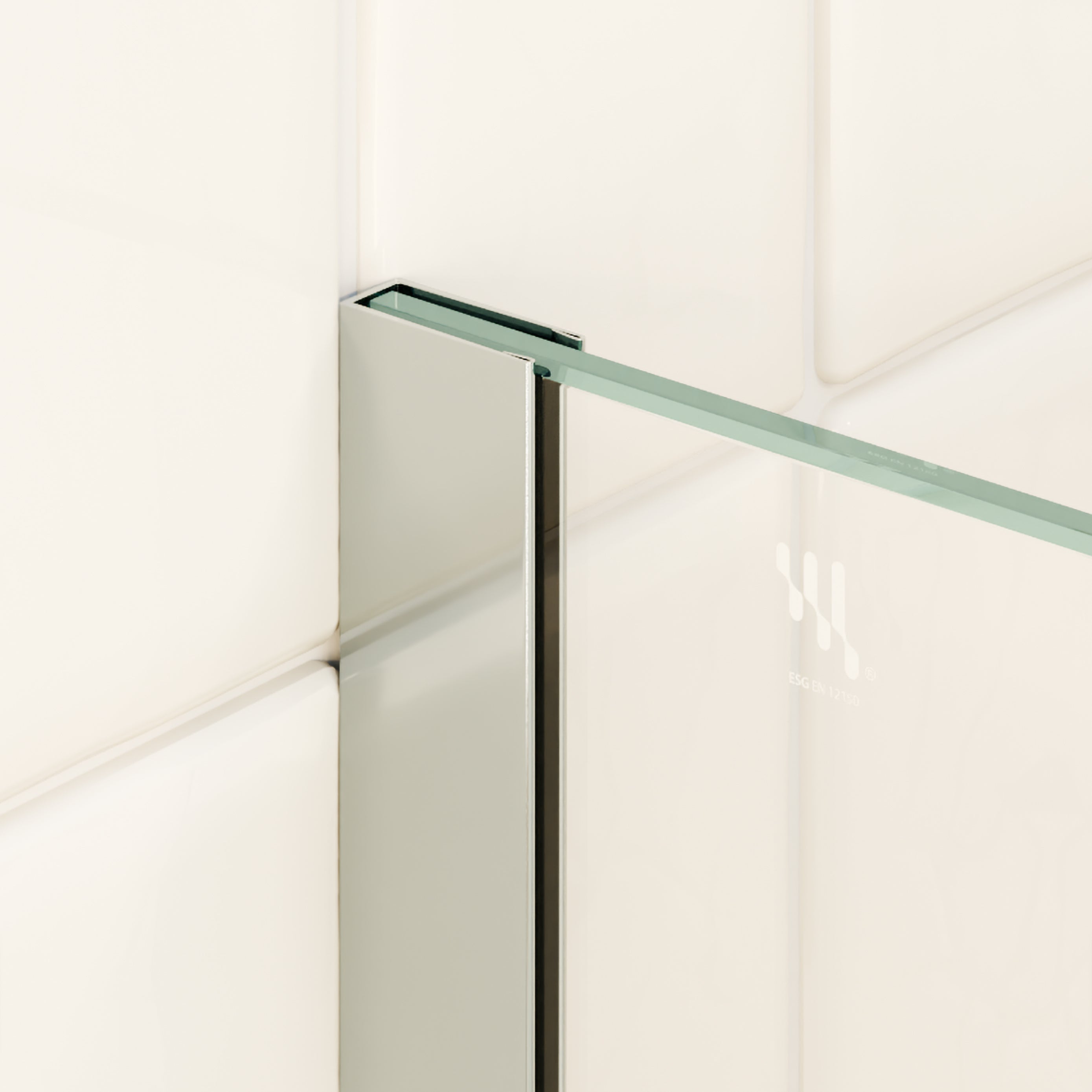 FIONA - Painel de duche walk-in em vidro temperado 8 mm com perfil cromado