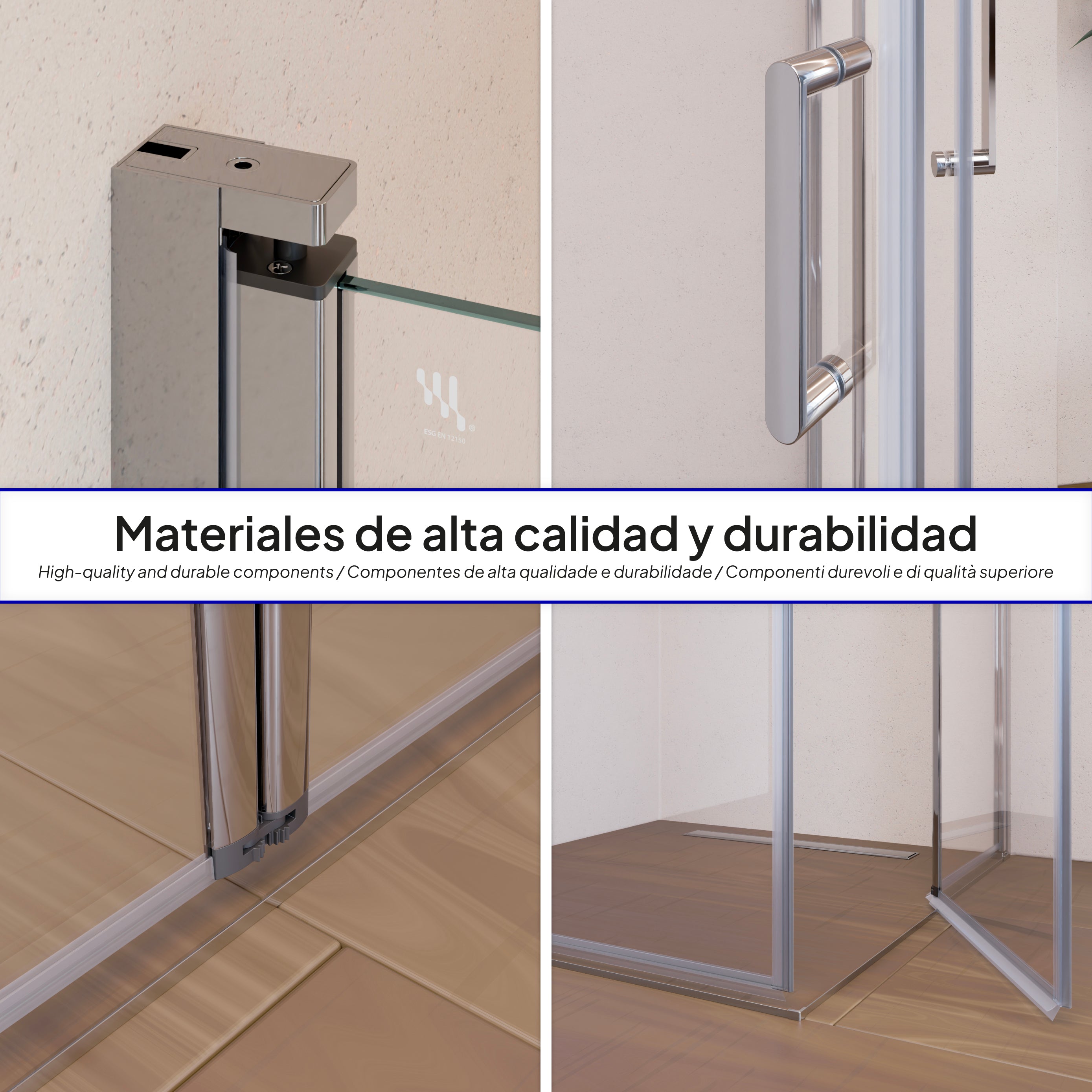 ALINA - Cabine de duche de canto com portas dobráveis em vidro temperado