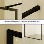 GIANNA - Painel de duche Walk-In em vidro temperado com perfil preto mate
