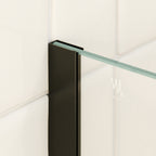 FIONA - Painel de duche walk-in em vidro temperado 8 mm com perfil preto mate e barra 22BM