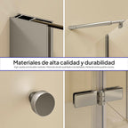 ALICE - Cabina de ducha de esquina con puertas batientes de cristal templado parcialmente esmerilado
