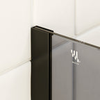 FIONA - Panel de ducha Walk-In de cristal templado oscurecido de 10 mm con perfil negro mate