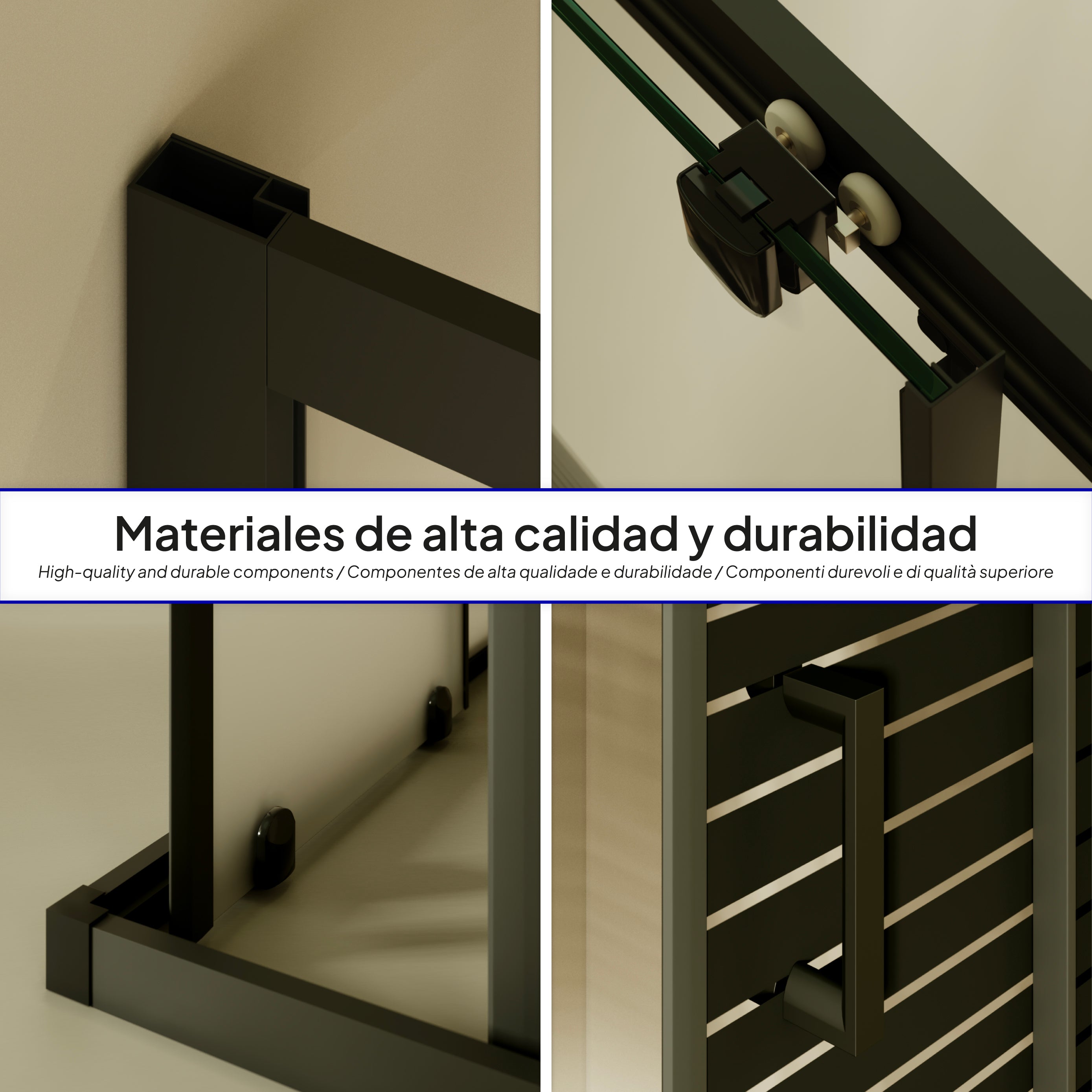 DIANA - Cabine de duche de canto com portas de correr em vidro temperado às riscas