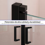 LARA - Porta doccia con ante battenti in vetro temperato 6 mm e profilo nero opaco