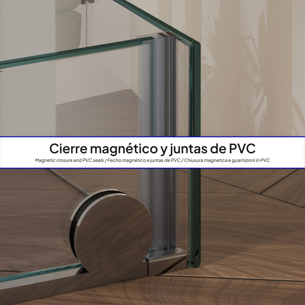 NADINE - Cabine de duche com porta deslizante, vidro temperado 8 mm e perfil cromado