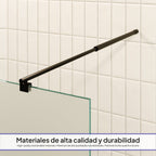 FIONA - Mampara de ducha Walk-In de cristal templado esmerilado de 10 mm con perfil negro mate
