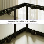 DIANA - Box doccia angolare con ante scorrevoli, vetro temperato e profilo nero opaco