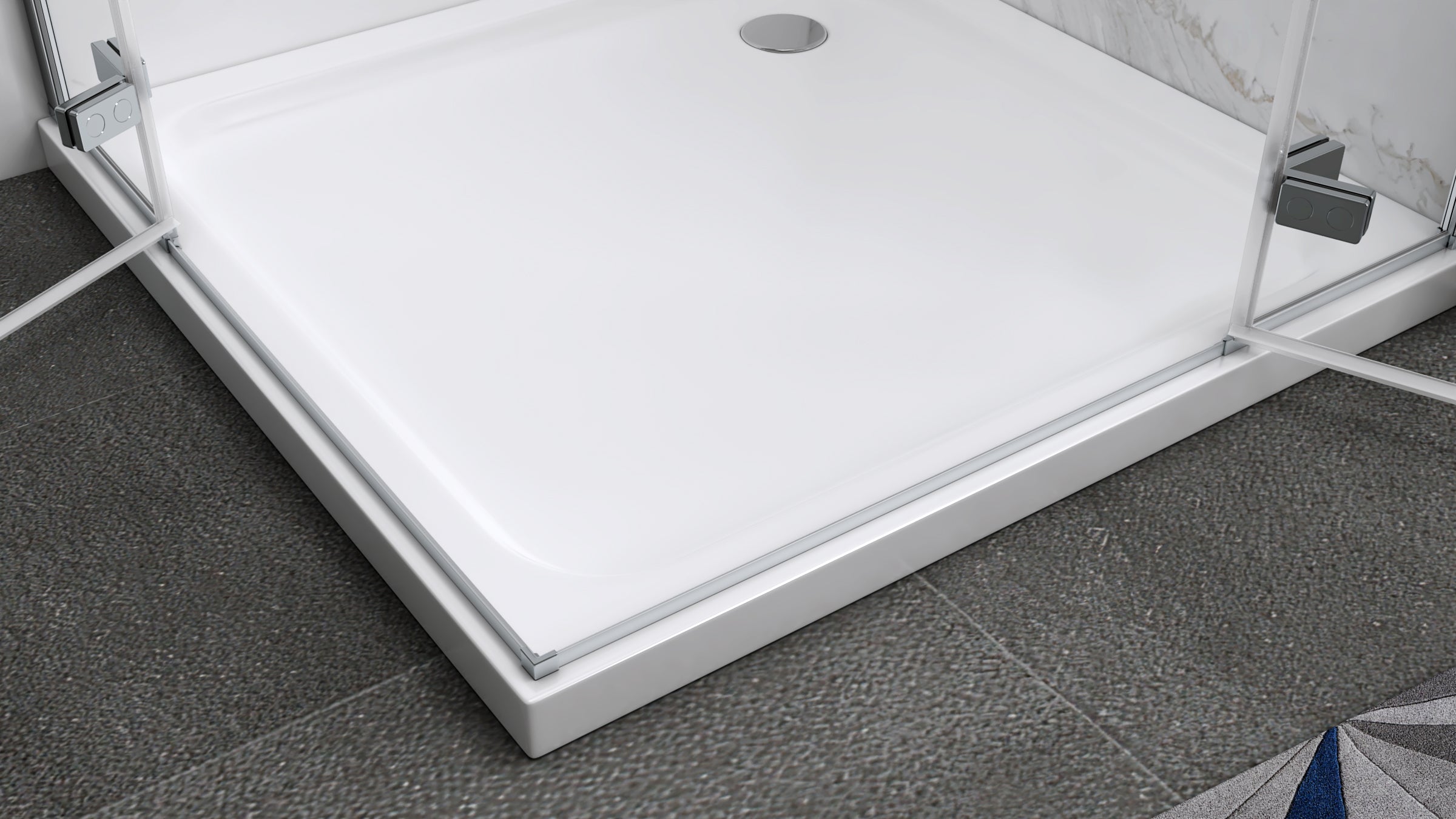 JAYLA - Cabine de duche com portas batentes, vidro 6 mm e perfil cromado