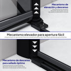 EMMA - Cabine de duche com portas articuladas, vidro 6 mm e perfil preto mate