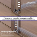 LINDA - Cabine de duche de canto com portas articuladas em vidro temperado e perfil cromado