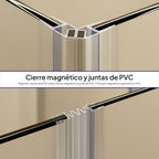 ALICE - Cabine de duche de canto com portas articuladas em vidro temperado fosco