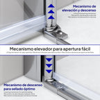 EMMA - Cabine de duche com portas articuladas, vidro 6 mm e perfil cromado