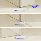 FIONA - Painel de duche Walk-In com painel lateral giratório em vidro temperado 10 mm