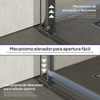 BELLE - Cabine de duche de canto com portas dobráveis em vidro temperado