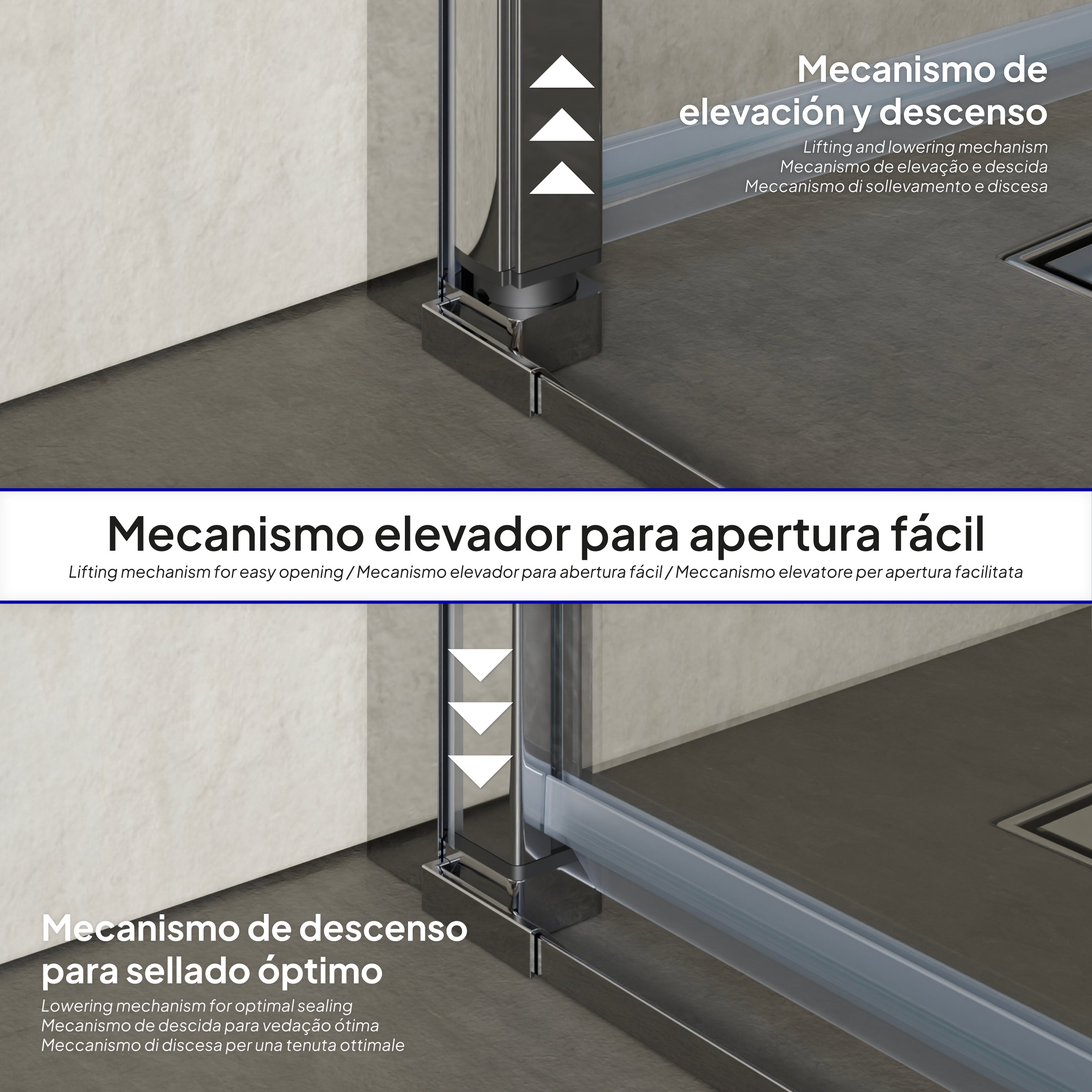 BELLE - Cabine de duche de canto com portas dobráveis em vidro temperado