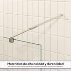FIONA - Painel de duche walk-in em vidro temperado 8 mm com perfil cromado e barra 23M