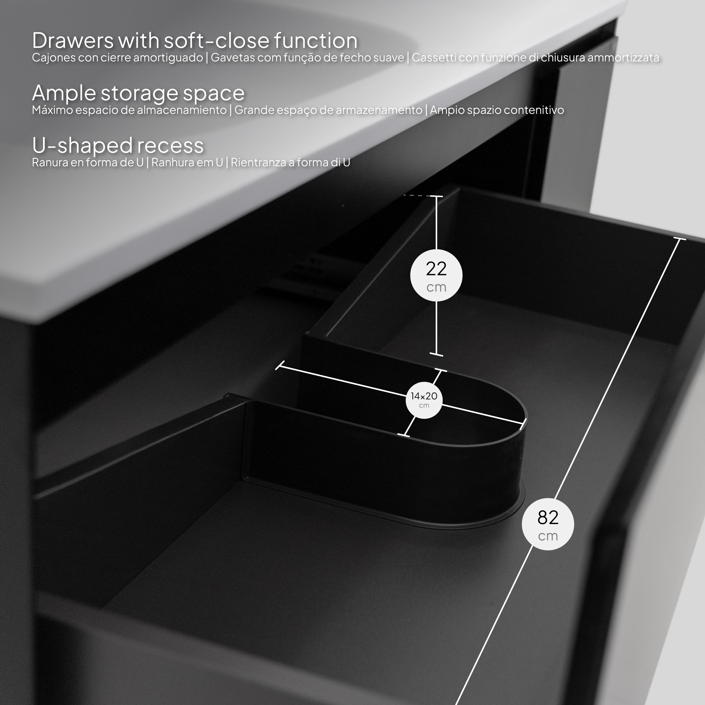 Dafne - Conjunto de baño suspendido