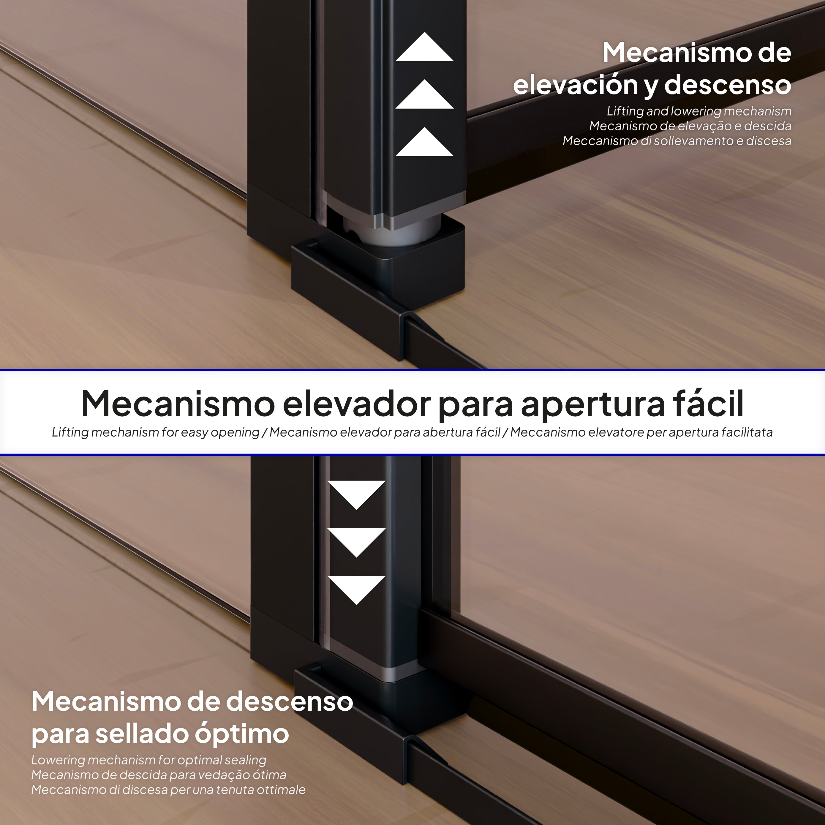 LINDA - Cabine de duche de canto com portas articuladas em vidro temperado e perfil preto mate