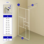 GIANNA - Panel de ducha Walk-In de vidrio templado con bloques y perfil cromado