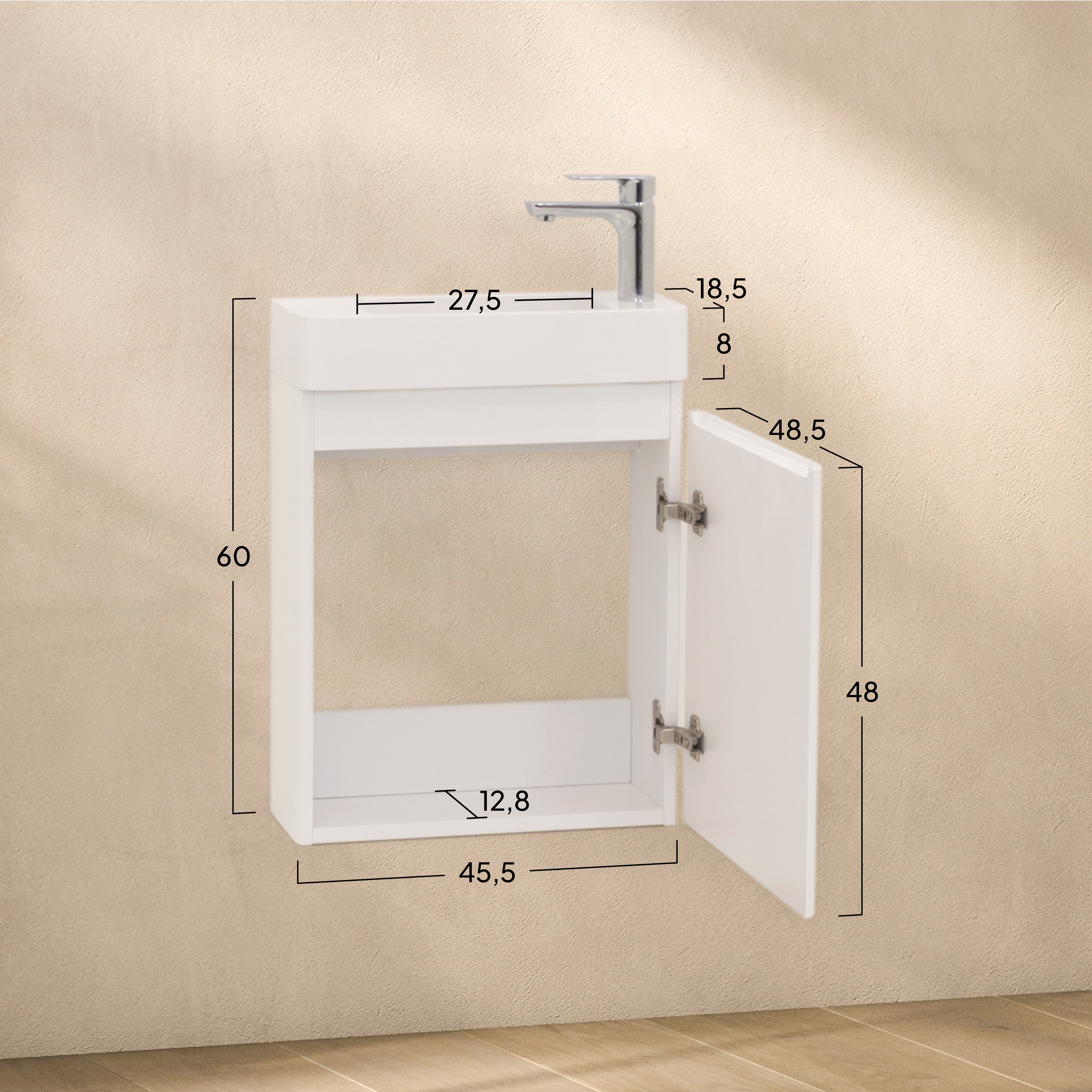 GALENE - Mueble de lavabo suspendido con cajones