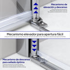 LIMA - Porta de duche com portas batentes em vidro temperado 6 mm e perfil cromado