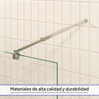 FIONA - Painel de duche walk-in em vidro temperado 8 mm com perfil cromado e barra 22M