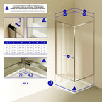ISADORA - Cabine de duche frontal com portas articuladas em vidro temperado e perfil cromado