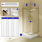 DIANA - Cabine de duche de canto com portas de correr em vidro temperado fosco