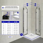 CELINE - Cabine de duche de canto com portas articuladas em vidro temperado e perfil preto mate