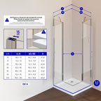 LINDA - Cabine de duche de canto com portas articuladas em vidro temperado e perfil cromado