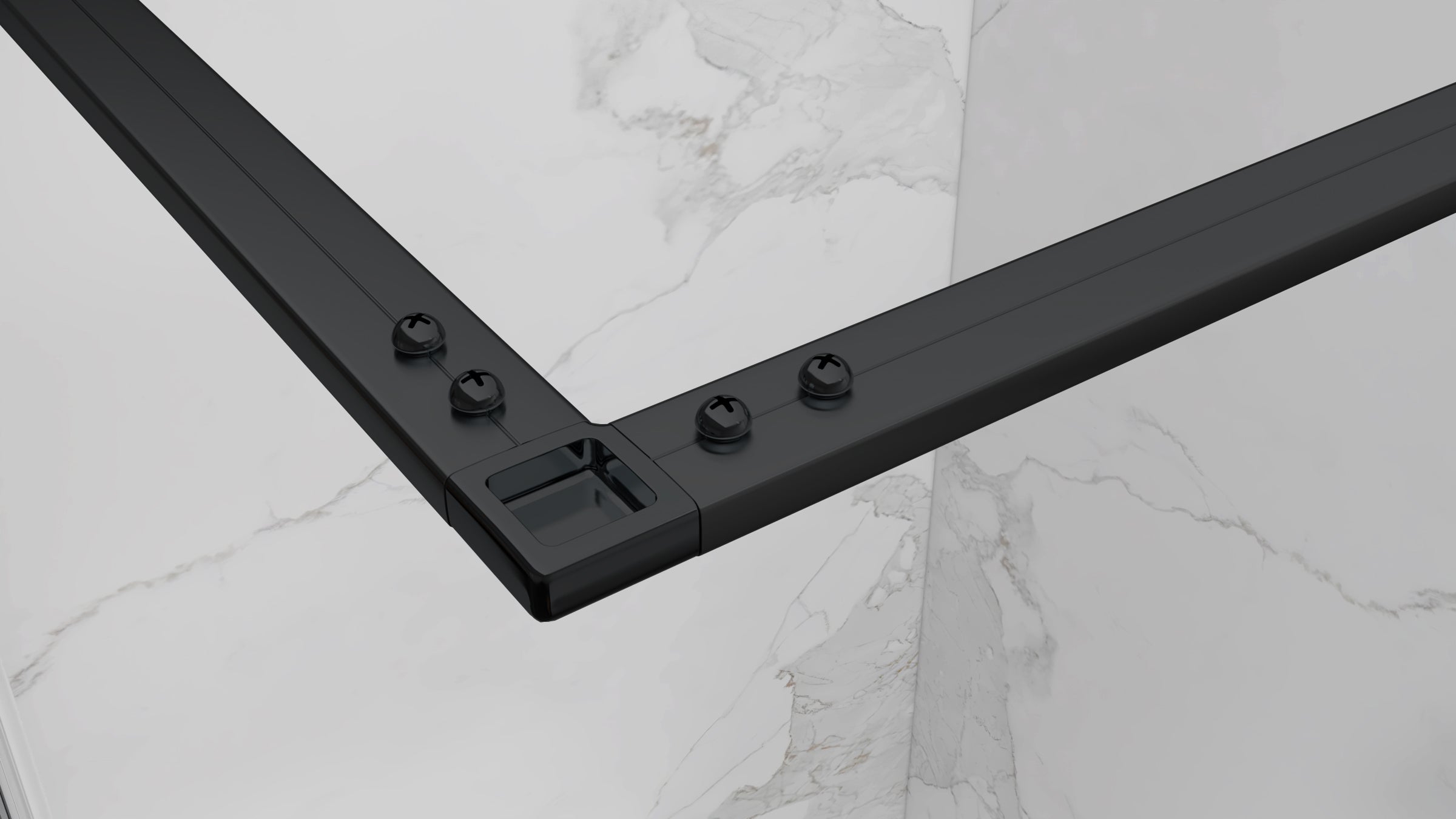 JAYLA - Cabine de duche com portas batentes, vidro 6 mm e perfil preto mate