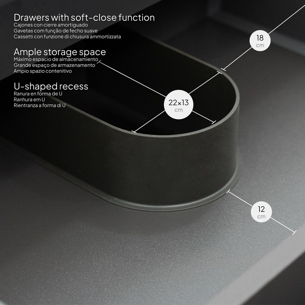 INDRA - Mobile lavabo doppio sospeso modulare