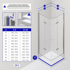 EMMA - Cabine de duche com portas articuladas, vidro 6 mm e perfil cromado