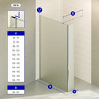FIONA - Painel de duche Walk-In com painel lateral fixo em vidro temperado fosco 10 mm