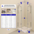ALICE - Cabina de ducha de esquina con puertas batientes de cristal templado parcialmente esmerilado