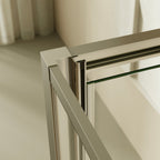 ISADORA - Cabine de duche frontal com portas articuladas em vidro temperado e perfil cromado