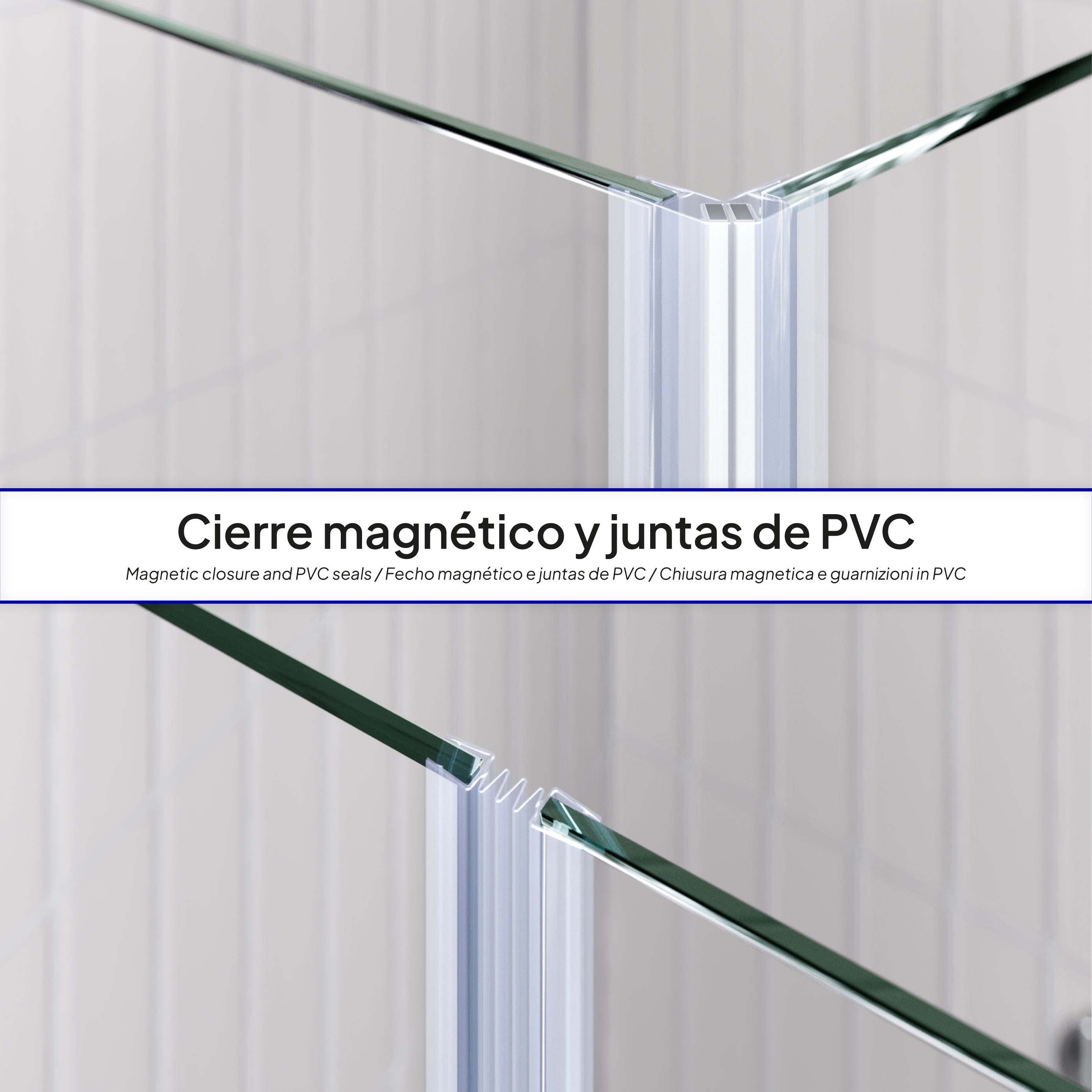 EMMA - Cabine de duche com portas articuladas, vidro 6 mm e perfil cromado