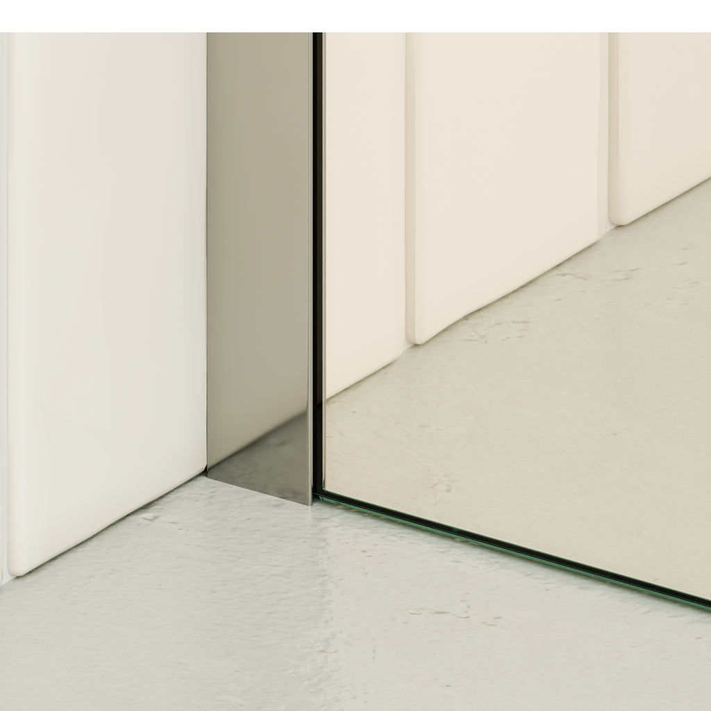 FIONA - Painel de duche walk-in em vidro temperado 8 mm com perfil cromado