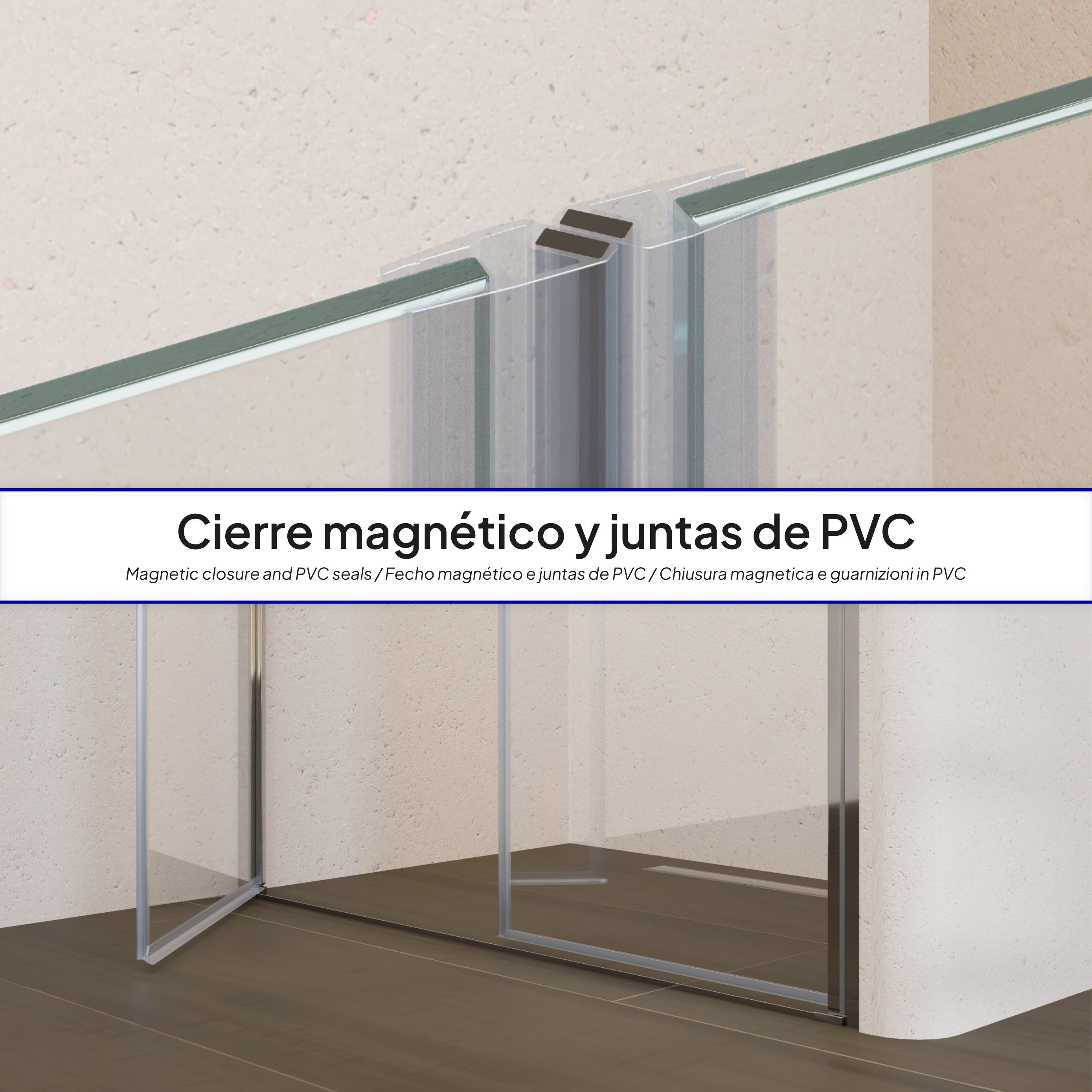 STELLA - Porta doccia con ante battenti in vetro temperato e profilo cromato