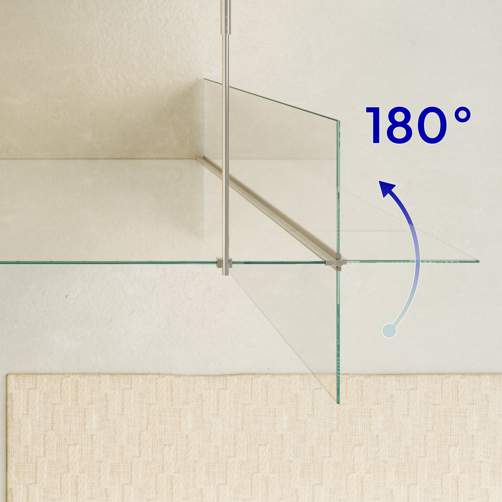 FIONA - Painel de duche Walk-In com painel lateral giratório em vidro temperado 10 mm