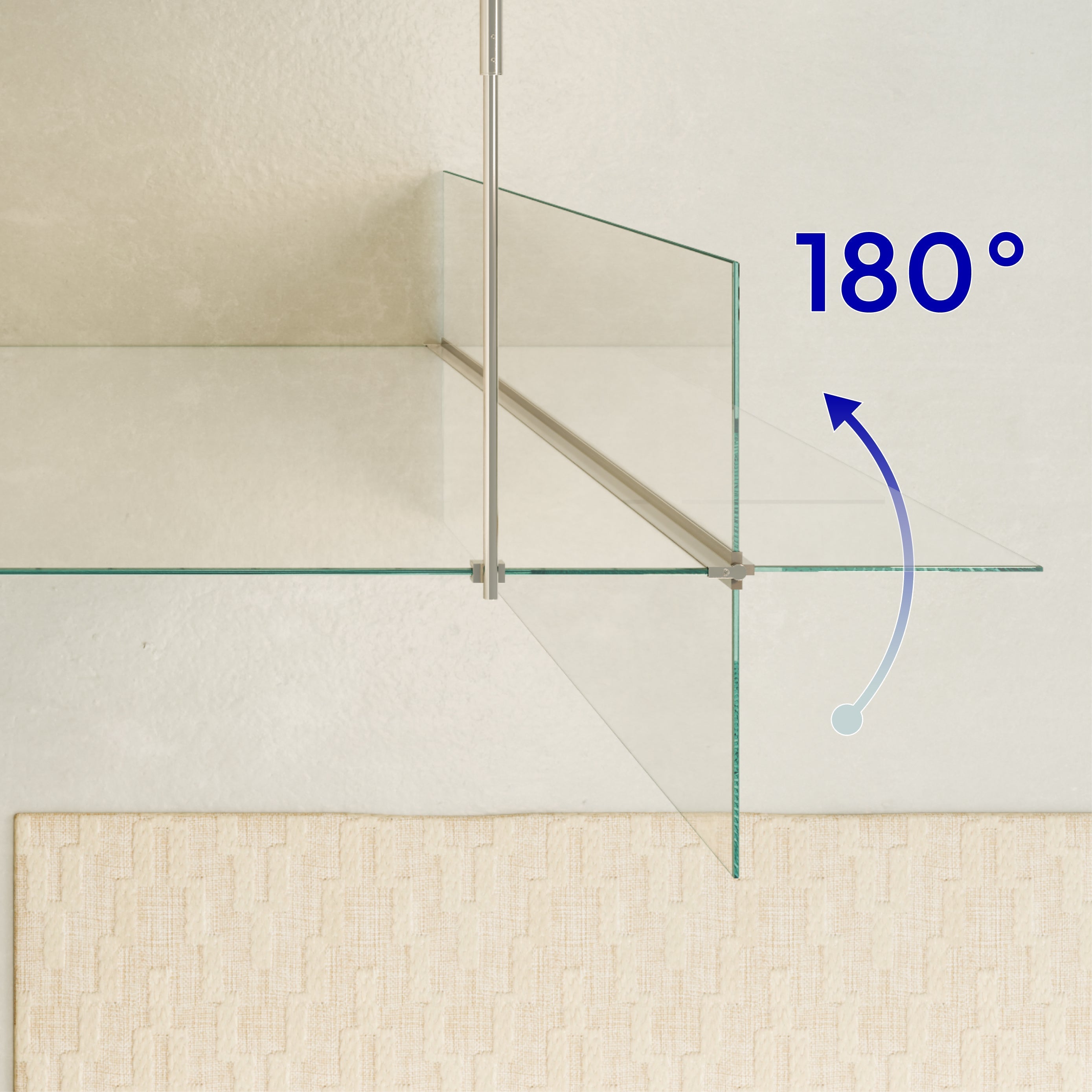 FIONA - Painel de duche Walk-In com painel lateral giratório em vidro temperado 10 mm