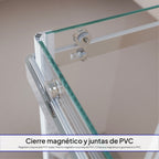 ANNA - Cabina de ducha angular con puertas correderas, cristal templado 8 mm