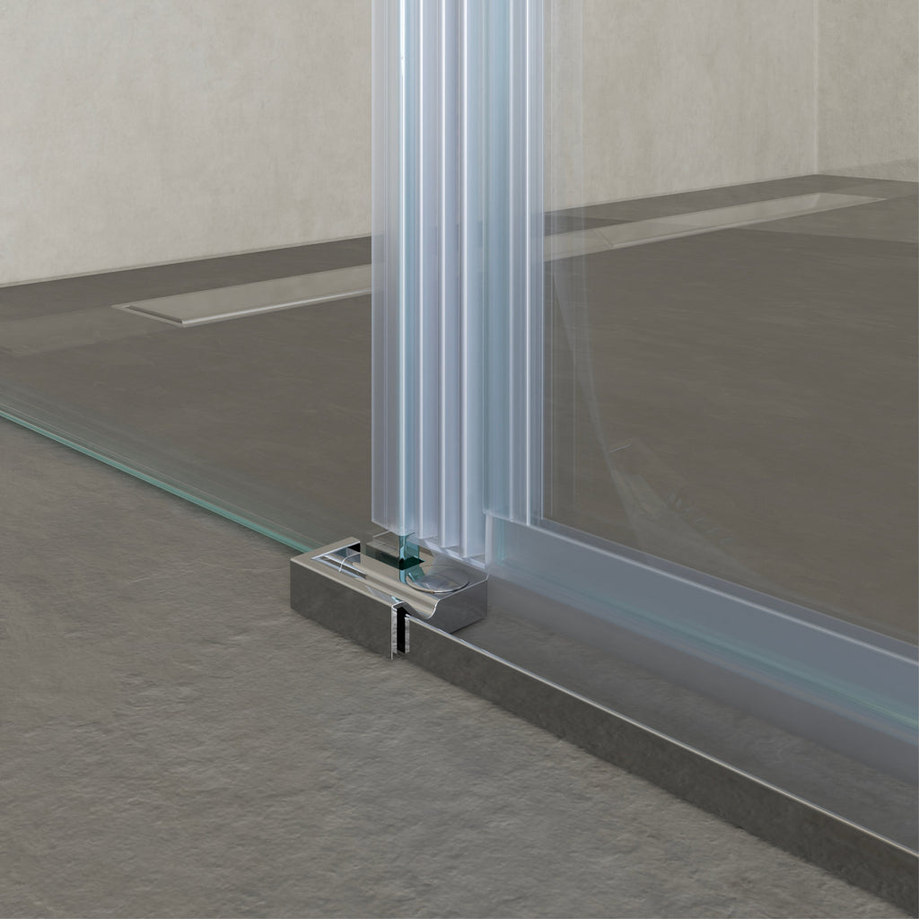 CELINE - Cabina de ducha de esquina con puertas batientes de cristal templado