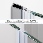 MILA - Porta de duche dobrável em vidro temperado 6 mm e perfil cromado