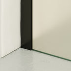 FIONA - Mampara de ducha Walk-In de cristal templado esmerilado de 10 mm con perfil negro mate