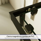 DIANA - Box doccia angolare con ante scorrevoli, vetro temperato e profilo nero opaco