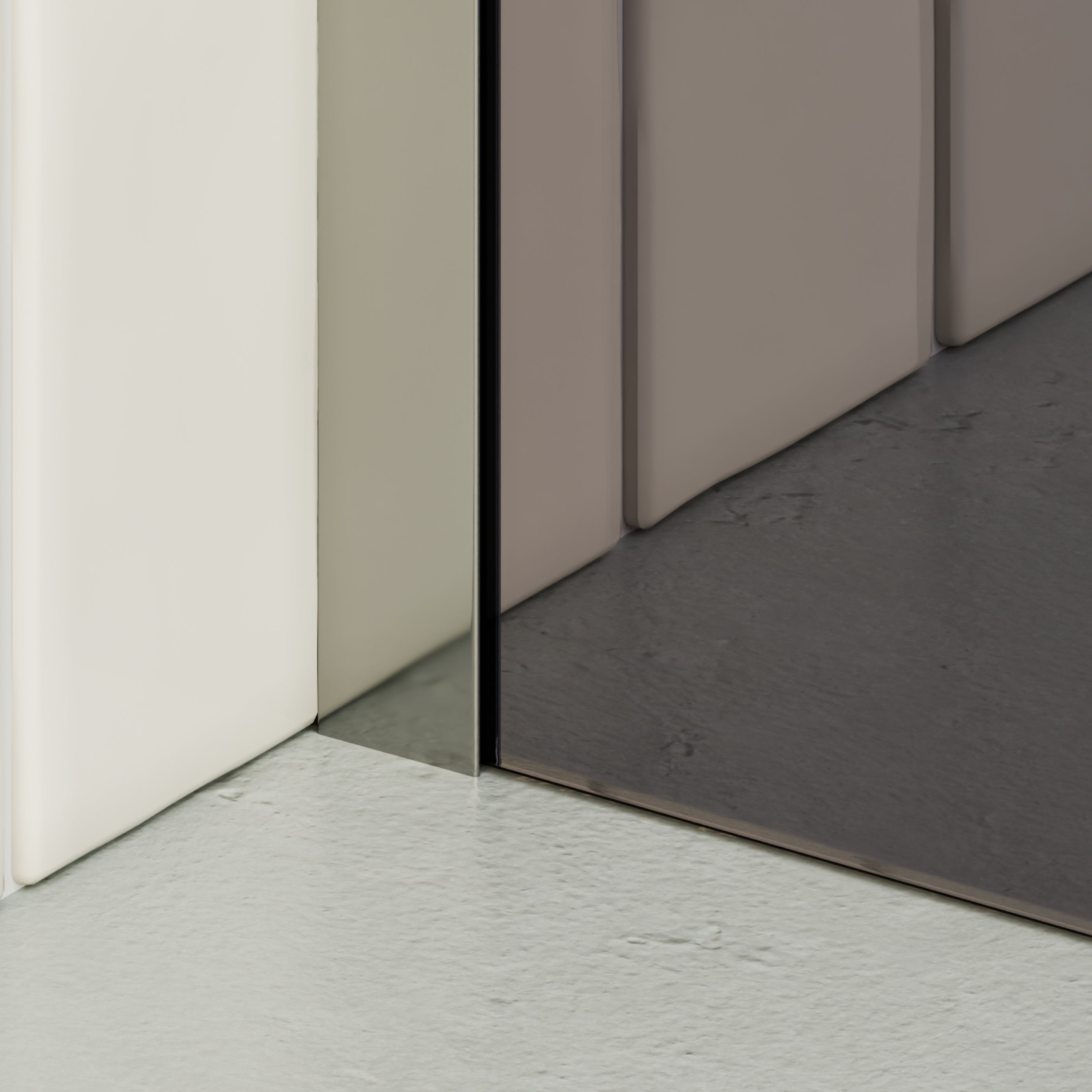 FIONA - Painel de duche Walk-In em vidro temperado escurecido 10 mm com perfil cromado