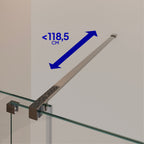 NADINE - Painel de duche Walk-In em vidro temperado 8 mm com perfil cromado