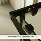 DIANA - Cabine de duche de canto com portas de correr em vidro temperado fosco e perfil preto mate